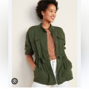 Old Navy green utility zip jacket